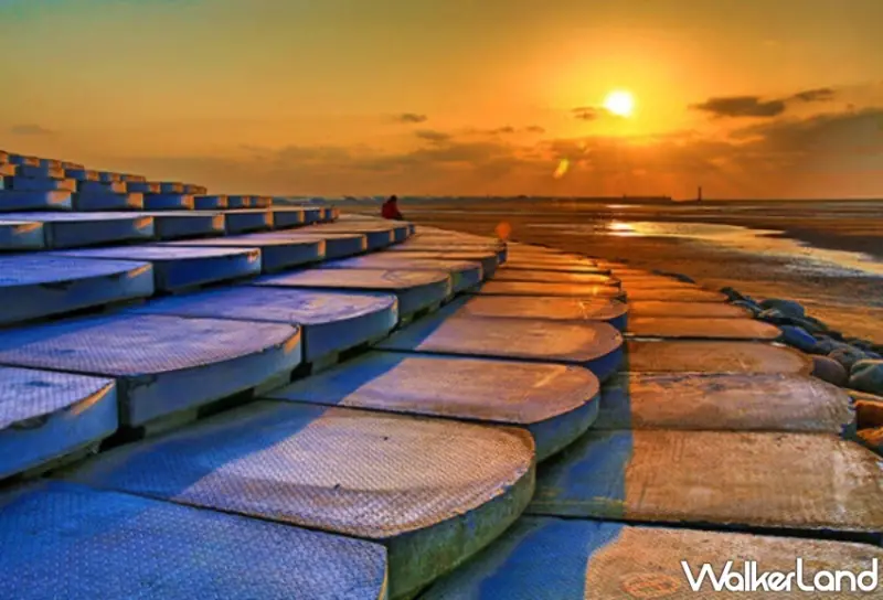 南寮魚鱗天梯夕陽